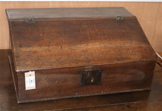 An oak bible box W.56cm